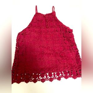 Lined lacy wine coloured ladies  tank top by Monteau